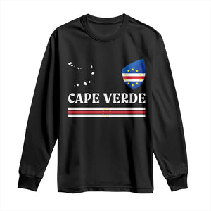 Cape Verde Country Map Shield Emblem Long Sleeve Shirt Cabo Verde Roots National Pride Gift TS02 Black Print Your Wear