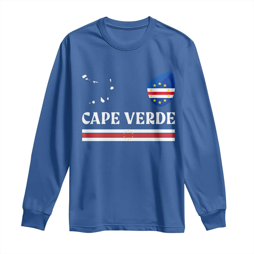 Cape Verde Country Map Shield Emblem Long Sleeve Shirt Cabo Verde Roots National Pride Gift TS02 Royal Blue Print Your Wear