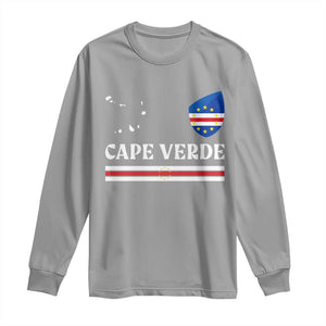 Cape Verde Country Map Shield Emblem Long Sleeve Shirt Cabo Verde Roots National Pride Gift TS02 Sport Gray Print Your Wear