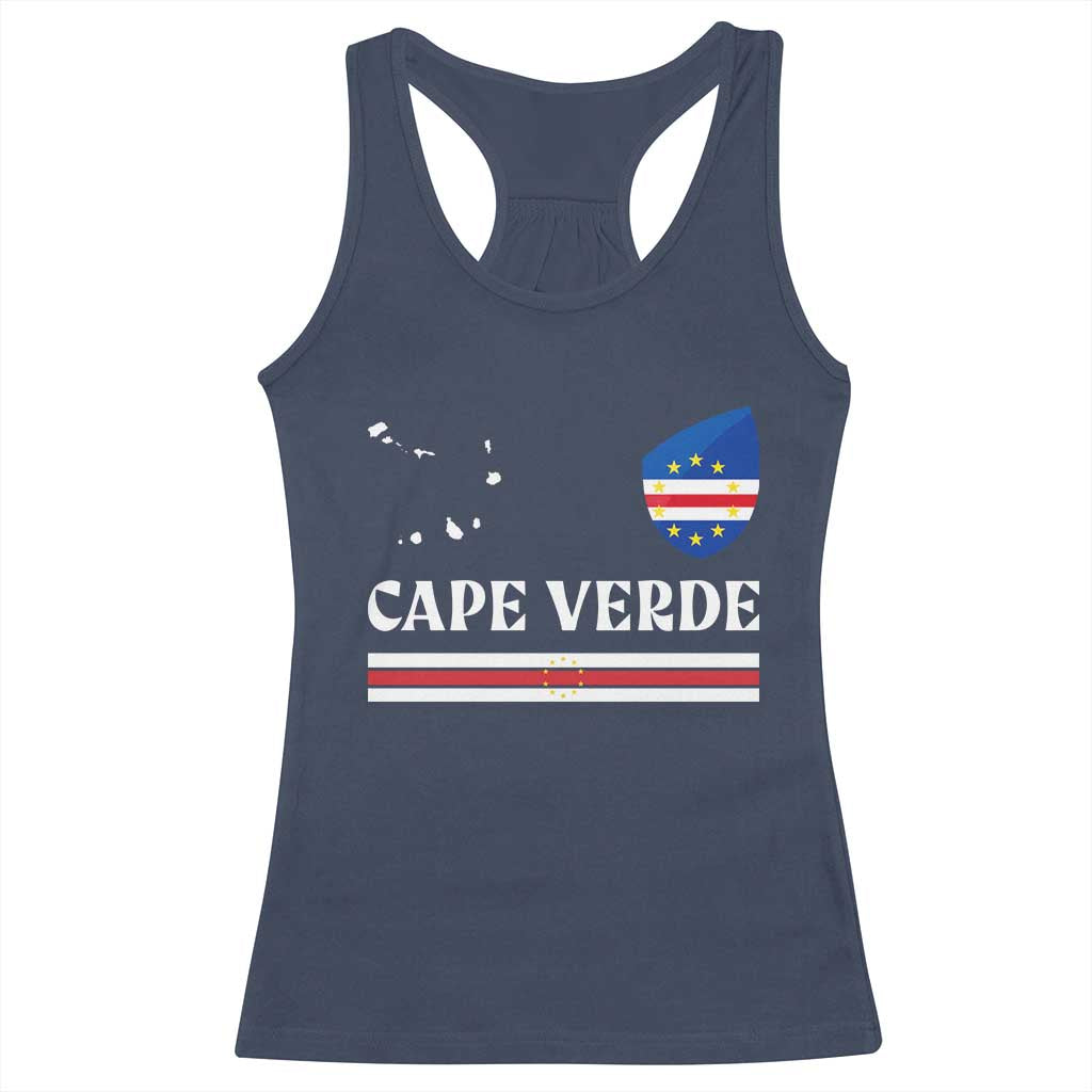 Cape Verde Country Map Shield Emblem Racerback Tank Top Cabo Verde Roots National Pride Gift TS02 Navy Print Your Wear
