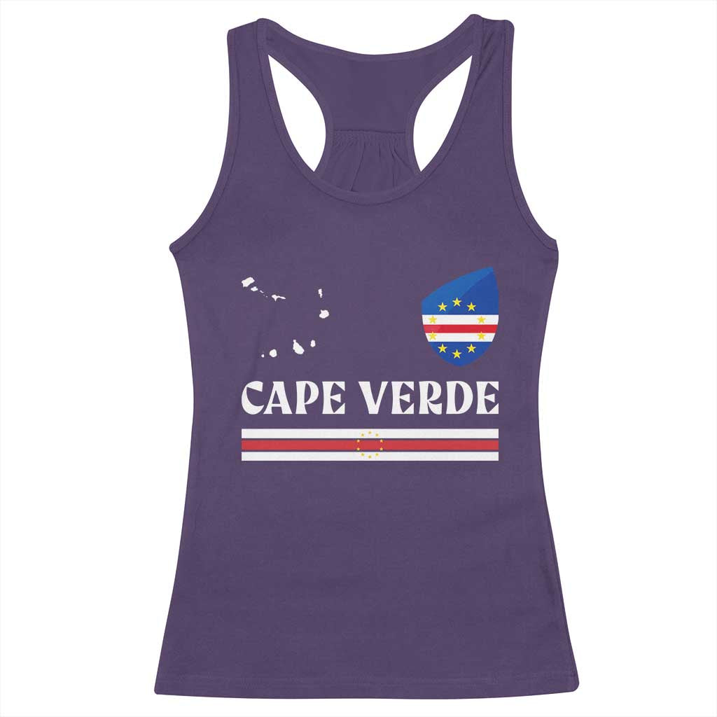 Cape Verde Country Map Shield Emblem Racerback Tank Top Cabo Verde Roots National Pride Gift TS02 Purple Print Your Wear