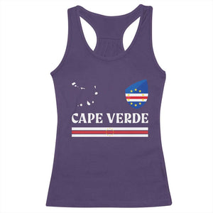 Cape Verde Country Map Shield Emblem Racerback Tank Top Cabo Verde Roots National Pride Gift TS02 Purple Print Your Wear