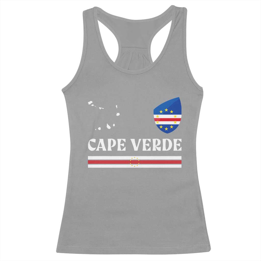 Cape Verde Country Map Shield Emblem Racerback Tank Top Cabo Verde Roots National Pride Gift TS02 Sport Gray Print Your Wear