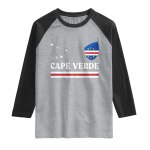 Cape Verde Country Map Shield Emblem Raglan Shirt Cabo Verde Roots National Pride Gift TS02 Heather Gray Black Print Your Wear