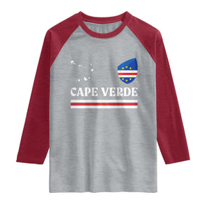 Cape Verde Country Map Shield Emblem Raglan Shirt Cabo Verde Roots National Pride Gift TS02 Heather Gray Heather Red Print Your Wear