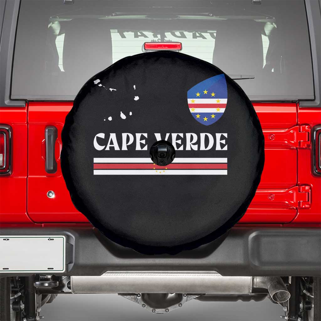 Cape Verde Country Map Shield Emblem Spare Tire Cover Cabo Verde Roots National Pride Gift TS02 Black Print Your Wear