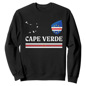 Cape Verde Country Map Shield Emblem Sweatshirt Cabo Verde Roots National Pride Gift TS02 Black Print Your Wear
