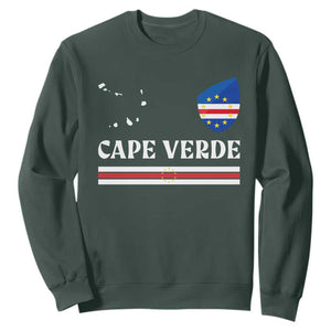 Cape Verde Country Map Shield Emblem Sweatshirt Cabo Verde Roots National Pride Gift TS02 Dark Forest Green Print Your Wear