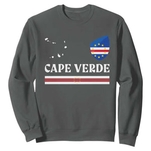 Cape Verde Country Map Shield Emblem Sweatshirt Cabo Verde Roots National Pride Gift TS02 Dark Heather Print Your Wear