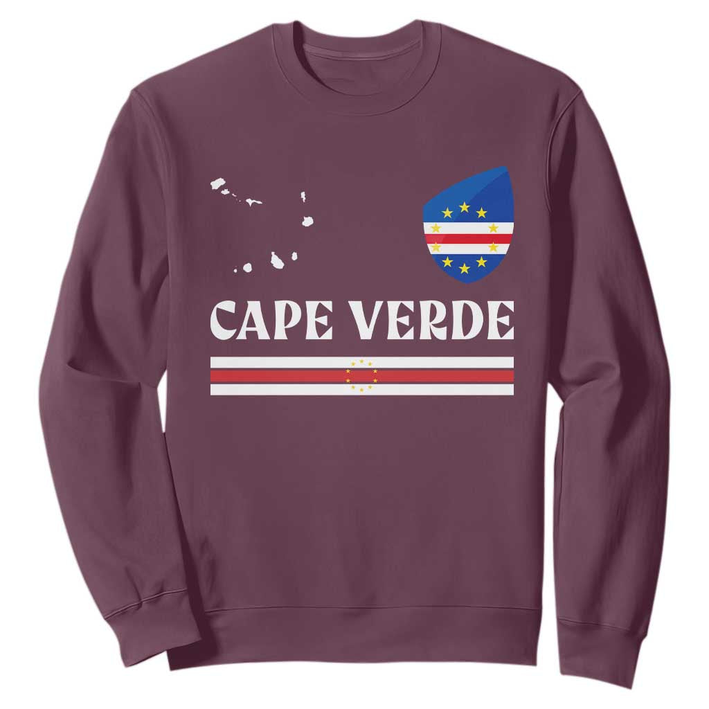 Cape Verde Country Map Shield Emblem Sweatshirt Cabo Verde Roots National Pride Gift TS02 Maroon Print Your Wear