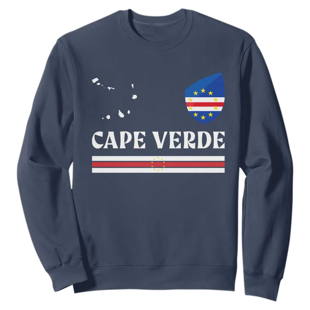 Cape Verde Country Map Shield Emblem Sweatshirt Cabo Verde Roots National Pride Gift TS02 Navy Print Your Wear