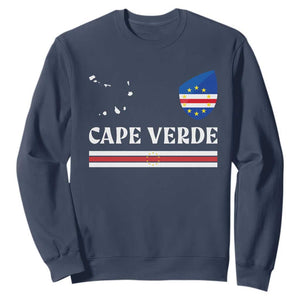 Cape Verde Country Map Shield Emblem Sweatshirt Cabo Verde Roots National Pride Gift TS02 Navy Print Your Wear