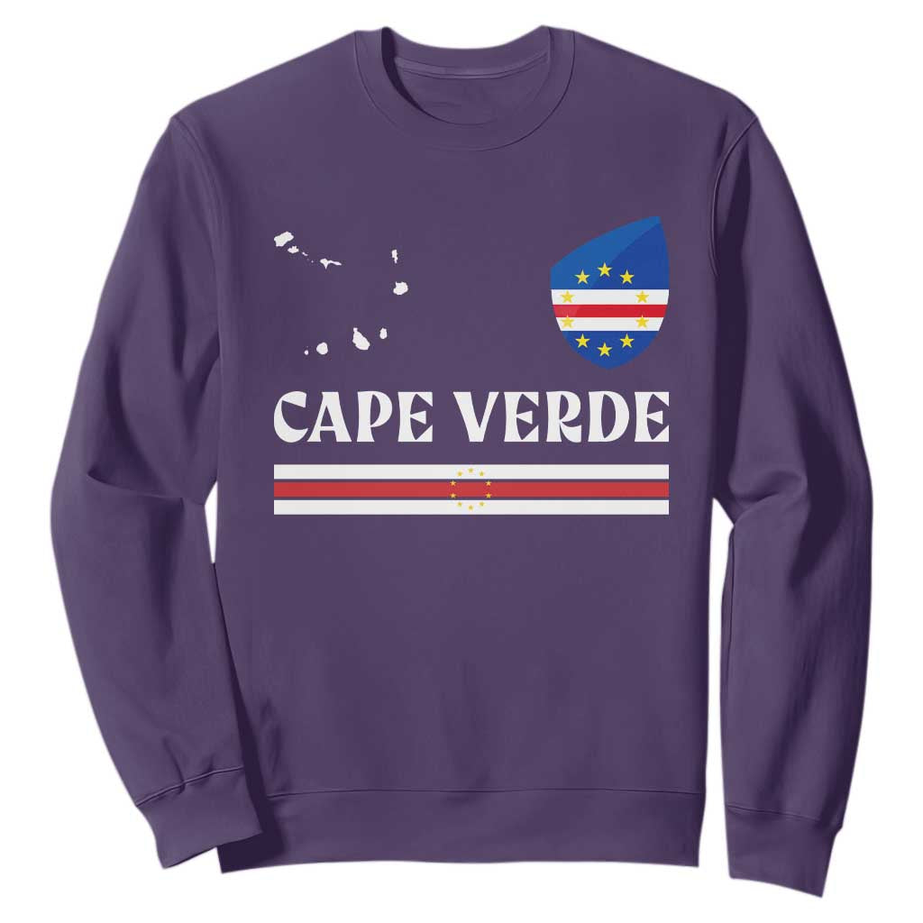 Cape Verde Country Map Shield Emblem Sweatshirt Cabo Verde Roots National Pride Gift TS02 Purple Print Your Wear