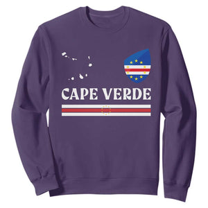 Cape Verde Country Map Shield Emblem Sweatshirt Cabo Verde Roots National Pride Gift TS02 Purple Print Your Wear