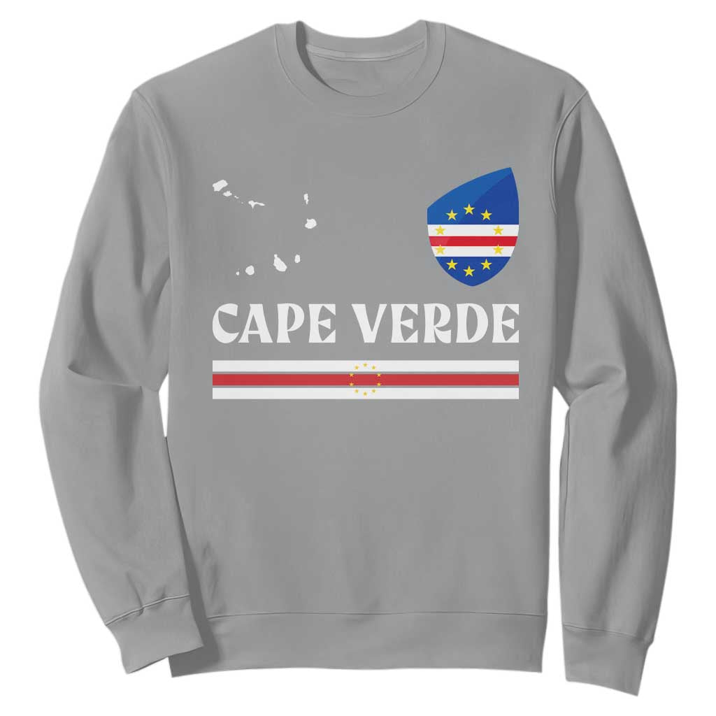Cape Verde Country Map Shield Emblem Sweatshirt Cabo Verde Roots National Pride Gift TS02 Sport Gray Print Your Wear