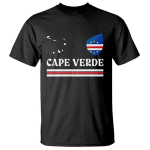 Cape Verde Country Map Shield Emblem T Shirt Cabo Verde Roots National Pride Gift TS02 Black Print Your Wear