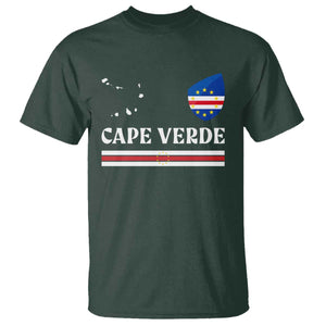 Cape Verde Country Map Shield Emblem T Shirt Cabo Verde Roots National Pride Gift TS02 Dark Forest Green Print Your Wear
