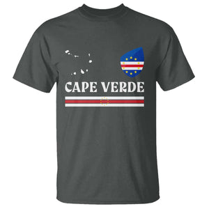 Cape Verde Country Map Shield Emblem T Shirt Cabo Verde Roots National Pride Gift TS02 Dark Heather Print Your Wear