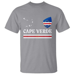 Cape Verde Country Map Shield Emblem T Shirt Cabo Verde Roots National Pride Gift TS02 Sport Gray Print Your Wear