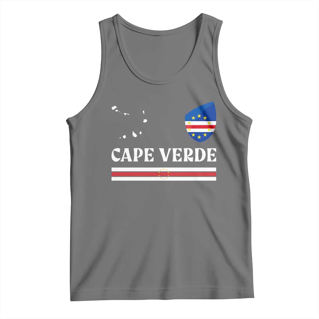 Cape Verde Country Map Shield Emblem Tank Top Cabo Verde Roots National Pride Gift TS02 Black Heather Print Your Wear