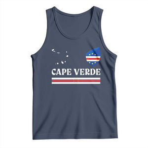Cape Verde Country Map Shield Emblem Tank Top Cabo Verde Roots National Pride Gift TS02 Navy Print Your Wear