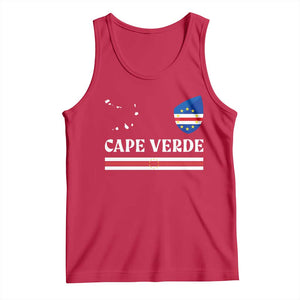Cape Verde Country Map Shield Emblem Tank Top Cabo Verde Roots National Pride Gift TS02 Red Print Your Wear