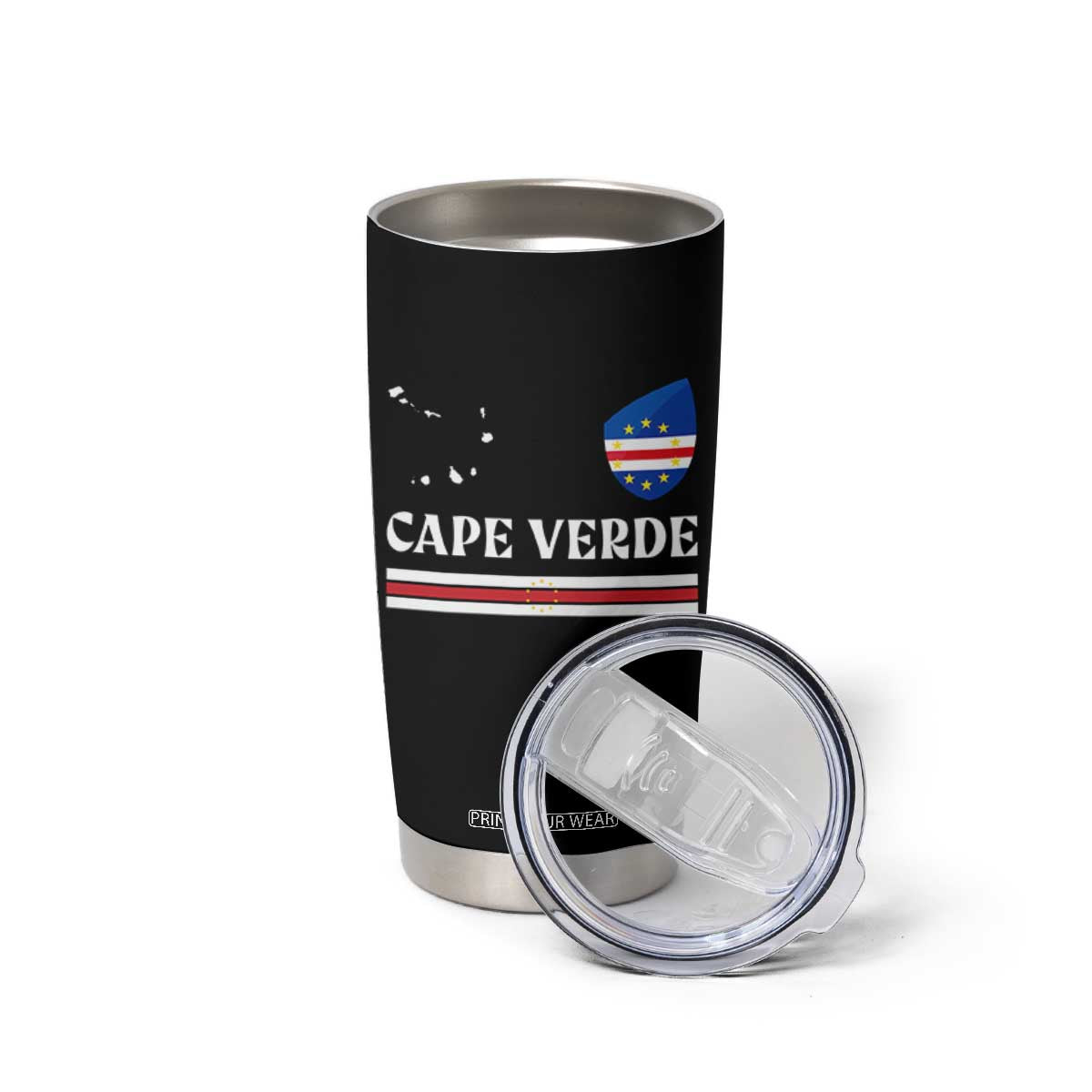 Cape Verde Country Map Shield Emblem Tumbler Cup Cabo Verde Roots National Pride Gift TS02 Print Your Wear