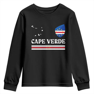 Cape Verde Country Map Shield Emblem Youth Sweatshirt Cabo Verde Roots National Pride Gift TS02 Black Print Your Wear