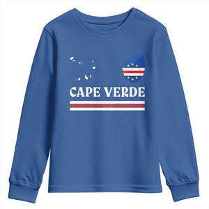 Cape Verde Country Map Shield Emblem Youth Sweatshirt Cabo Verde Roots National Pride Gift TS02 Royal Blue Print Your Wear