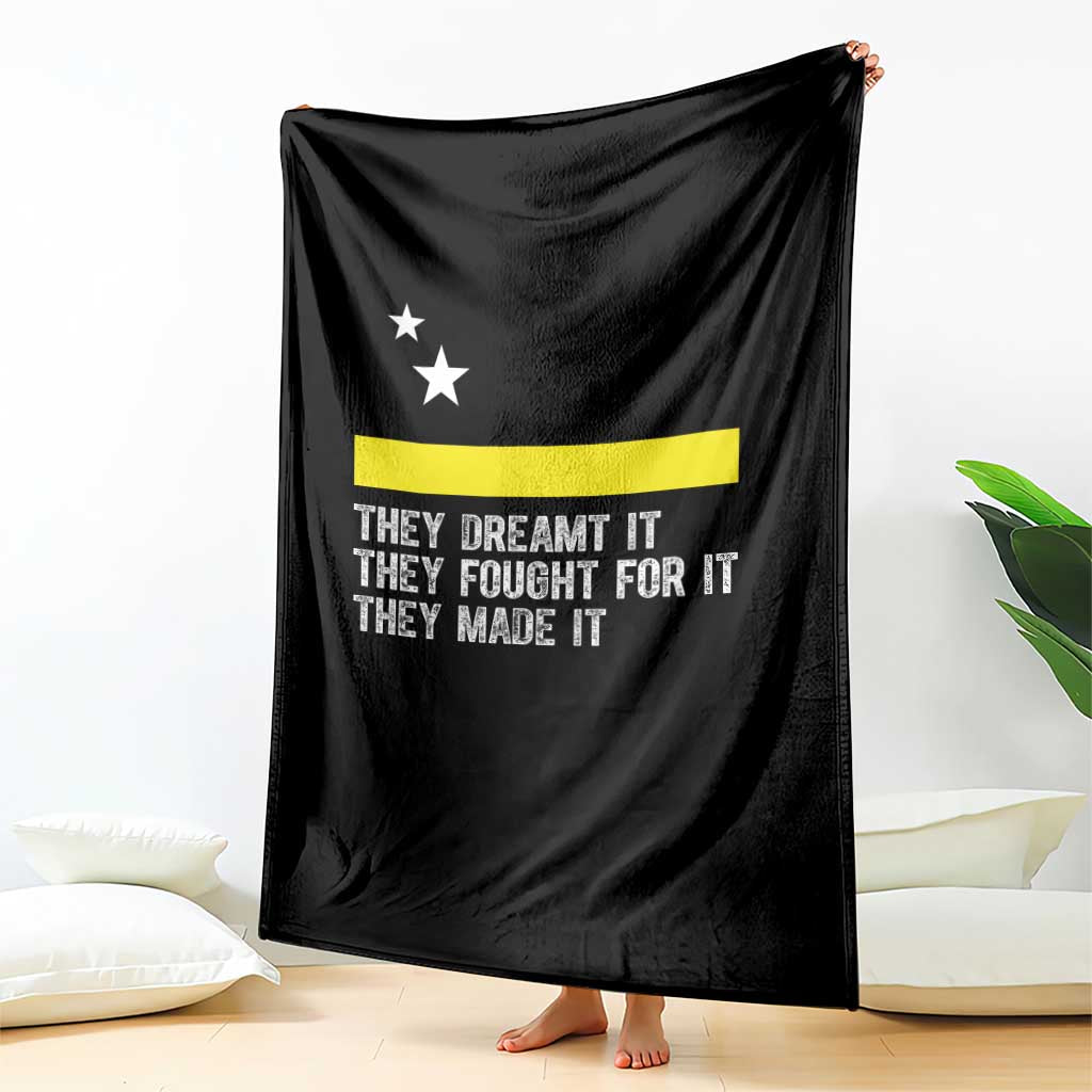 Curaçao Flag History Pride Throw Blanket They Dreamt Fought Made It TS02 Print Your Wear