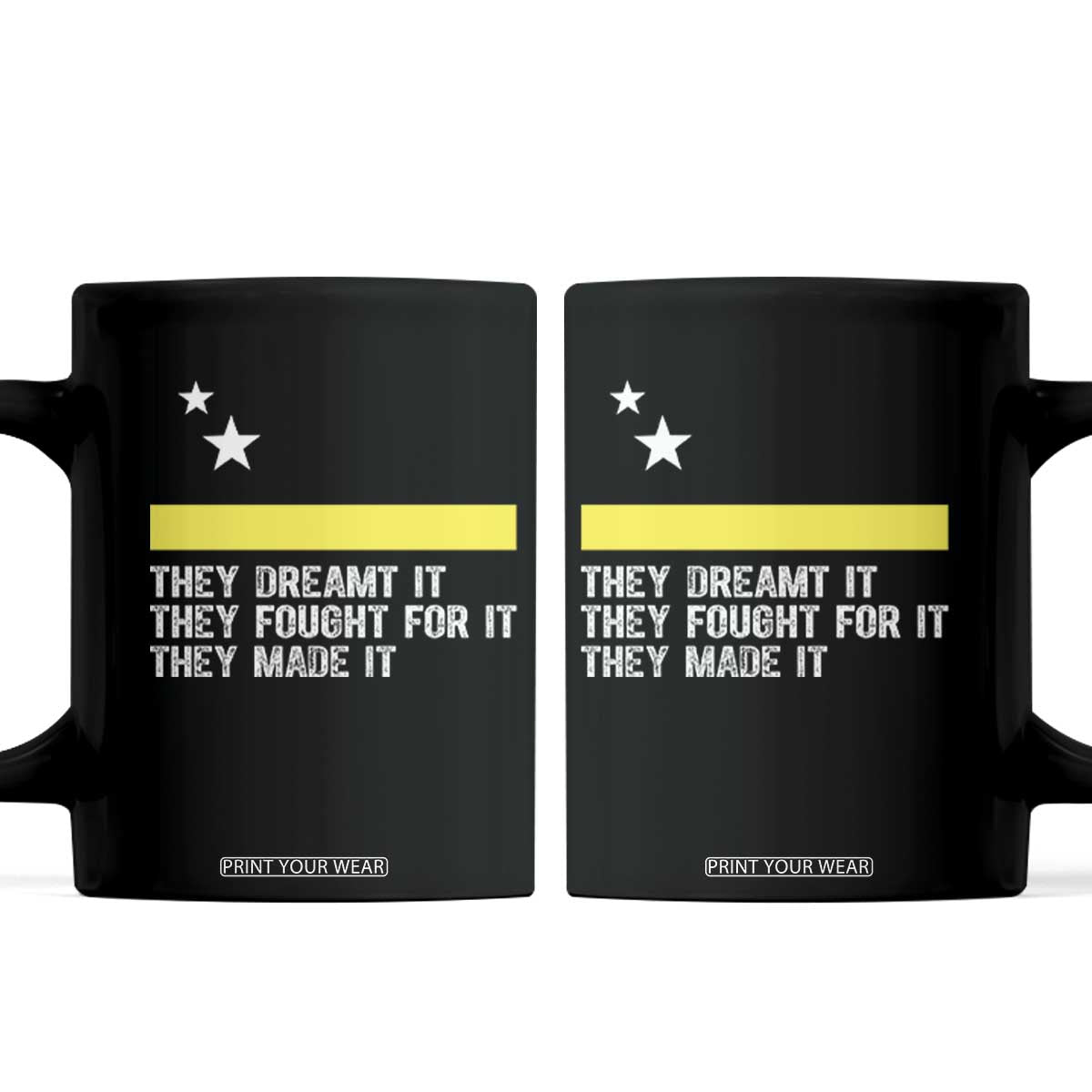 Curaçao Flag History Pride Coffee Mug They Dreamt Fought Made It TS02 Black Print Your Wear