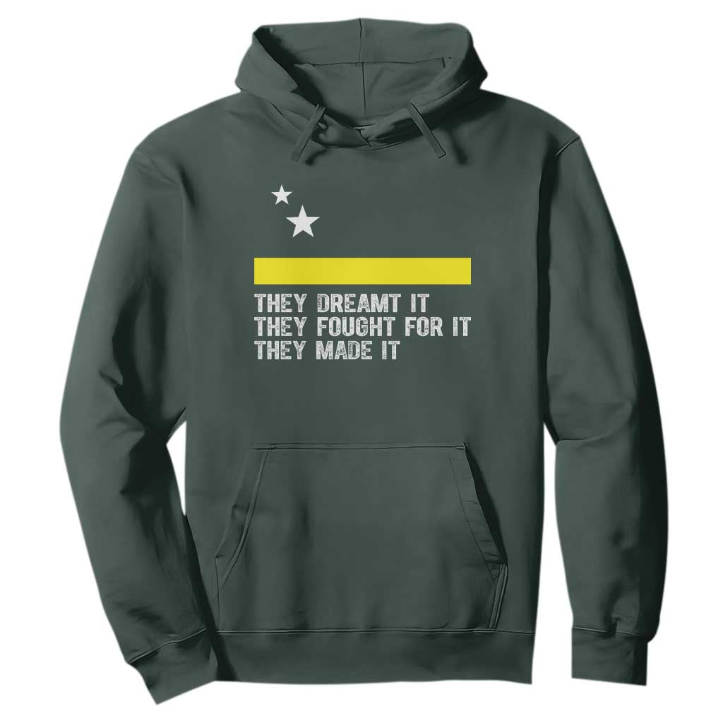 Curaçao Flag History Pride Hoodie They Dreamt Fought Made It TS02 Dark Forest Green Print Your Wear