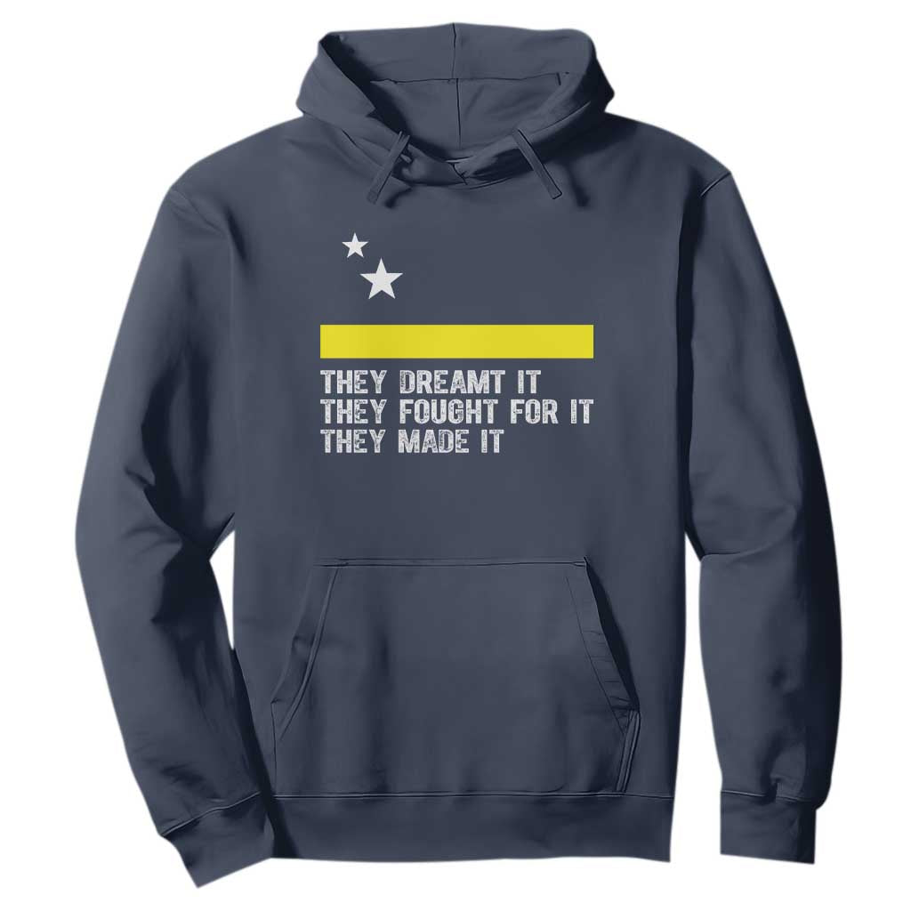 Curaçao Flag History Pride Hoodie They Dreamt Fought Made It TS02 Navy Print Your Wear