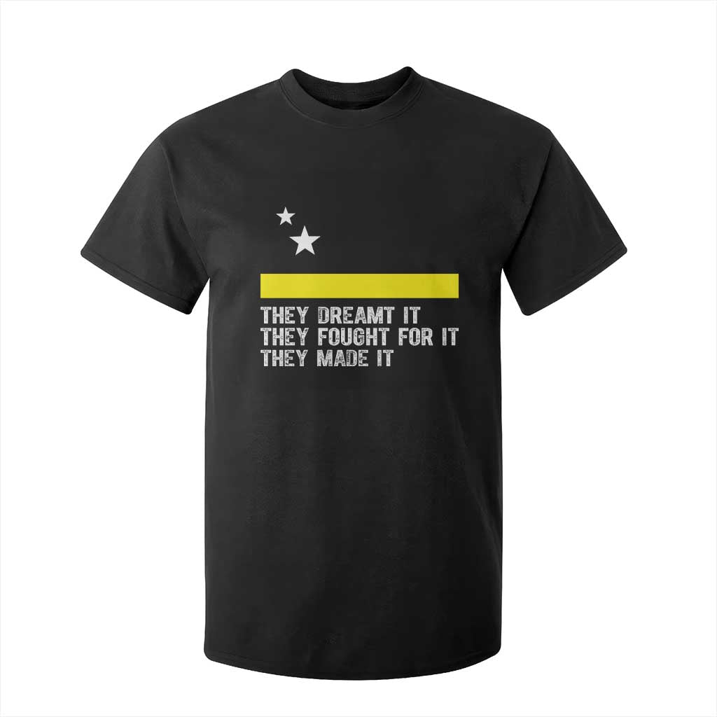 Curaçao Flag History Pride T Shirt For Kid They Dreamt Fought Made It TS02 Black Print Your Wear