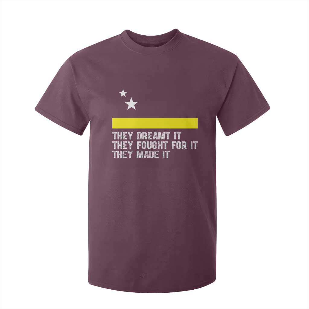 Curaçao Flag History Pride T Shirt For Kid They Dreamt Fought Made It TS02 Maroon Print Your Wear