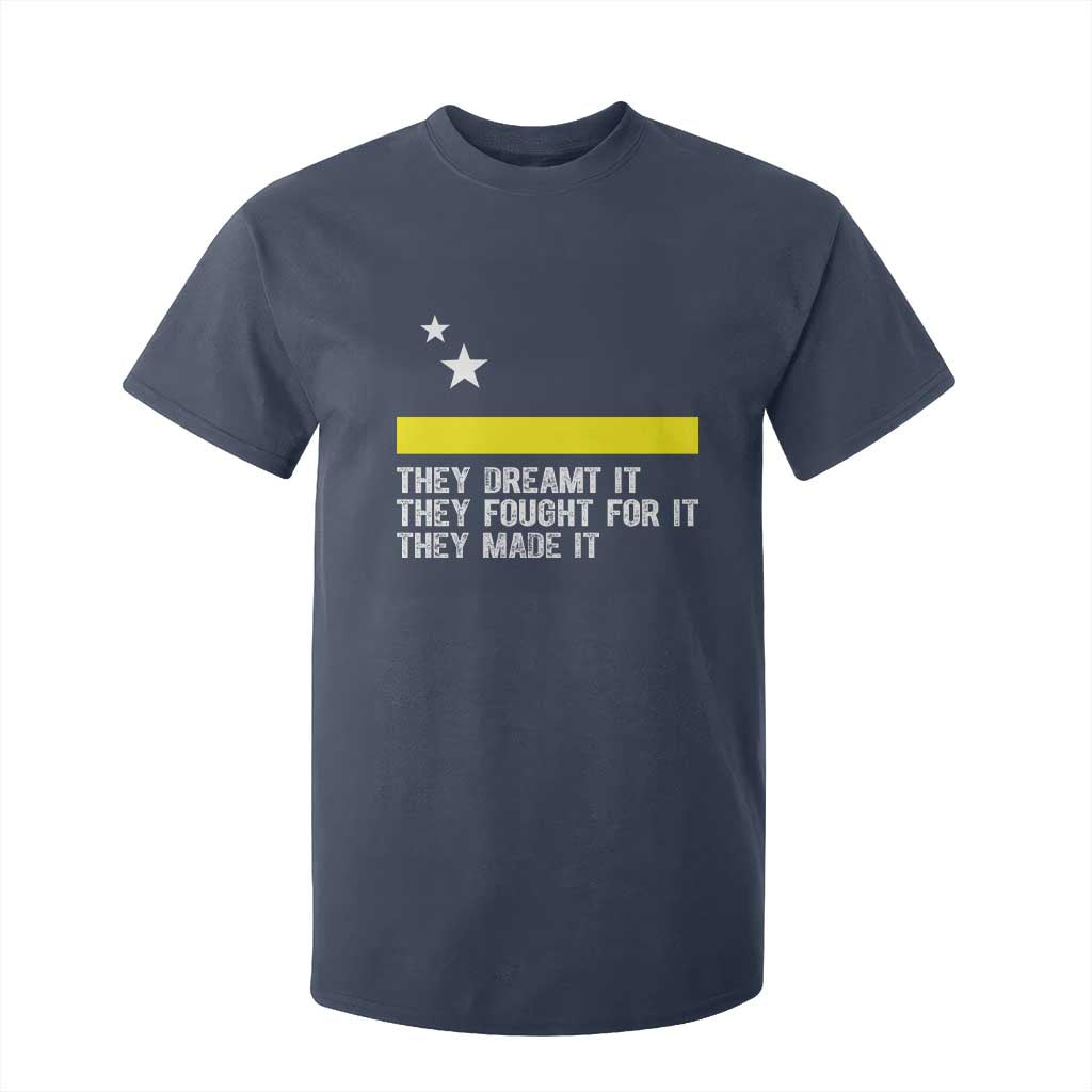 Curaçao Flag History Pride T Shirt For Kid They Dreamt Fought Made It TS02 Navy Print Your Wear