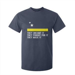 Curaçao Flag History Pride T Shirt For Kid They Dreamt Fought Made It TS02 Navy Print Your Wear