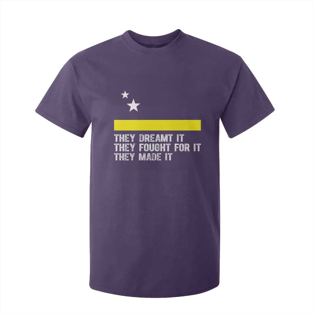 Curaçao Flag History Pride T Shirt For Kid They Dreamt Fought Made It TS02 Purple Print Your Wear