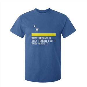 Curaçao Flag History Pride T Shirt For Kid They Dreamt Fought Made It TS02 Royal Blue Print Your Wear