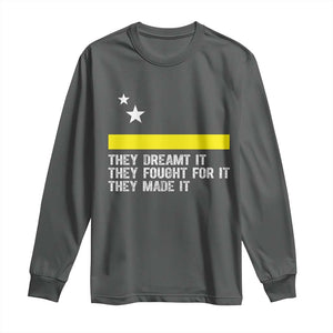 Curaçao Flag History Pride Long Sleeve Shirt They Dreamt Fought Made It TS02 Dark Heather Print Your Wear