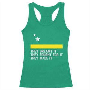 Curaçao Flag History Pride Racerback Tank Top They Dreamt Fought Made It TS02 Irish Green Print Your Wear