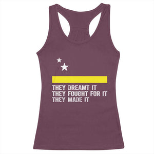 Curaçao Flag History Pride Racerback Tank Top They Dreamt Fought Made It TS02 Maroon Print Your Wear