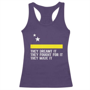 Curaçao Flag History Pride Racerback Tank Top They Dreamt Fought Made It TS02 Purple Print Your Wear