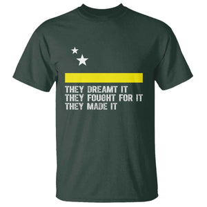 Curaçao Flag History Pride T Shirt They Dreamt Fought Made It TS02 Dark Forest Green Print Your Wear