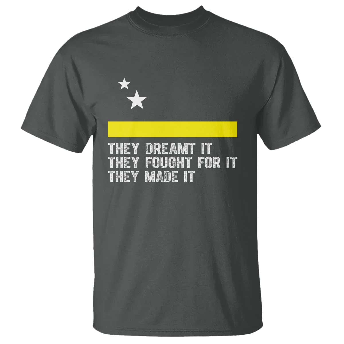 Curaçao Flag History Pride T Shirt They Dreamt Fought Made It TS02 Dark Heather Print Your Wear
