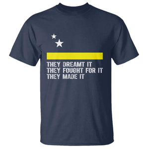 Curaçao Flag History Pride T Shirt They Dreamt Fought Made It TS02 Navy Print Your Wear