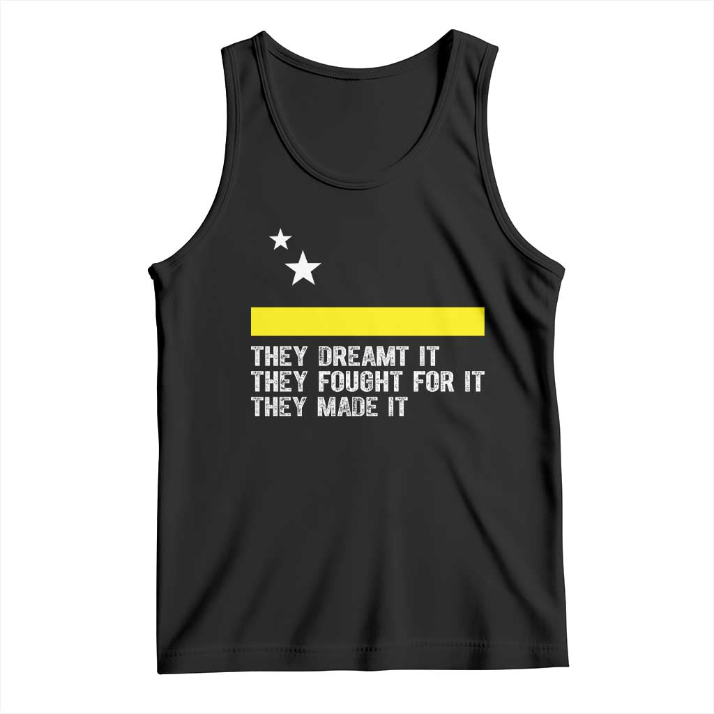 Curaçao Flag History Pride Tank Top They Dreamt Fought Made It TS02 Black Print Your Wear