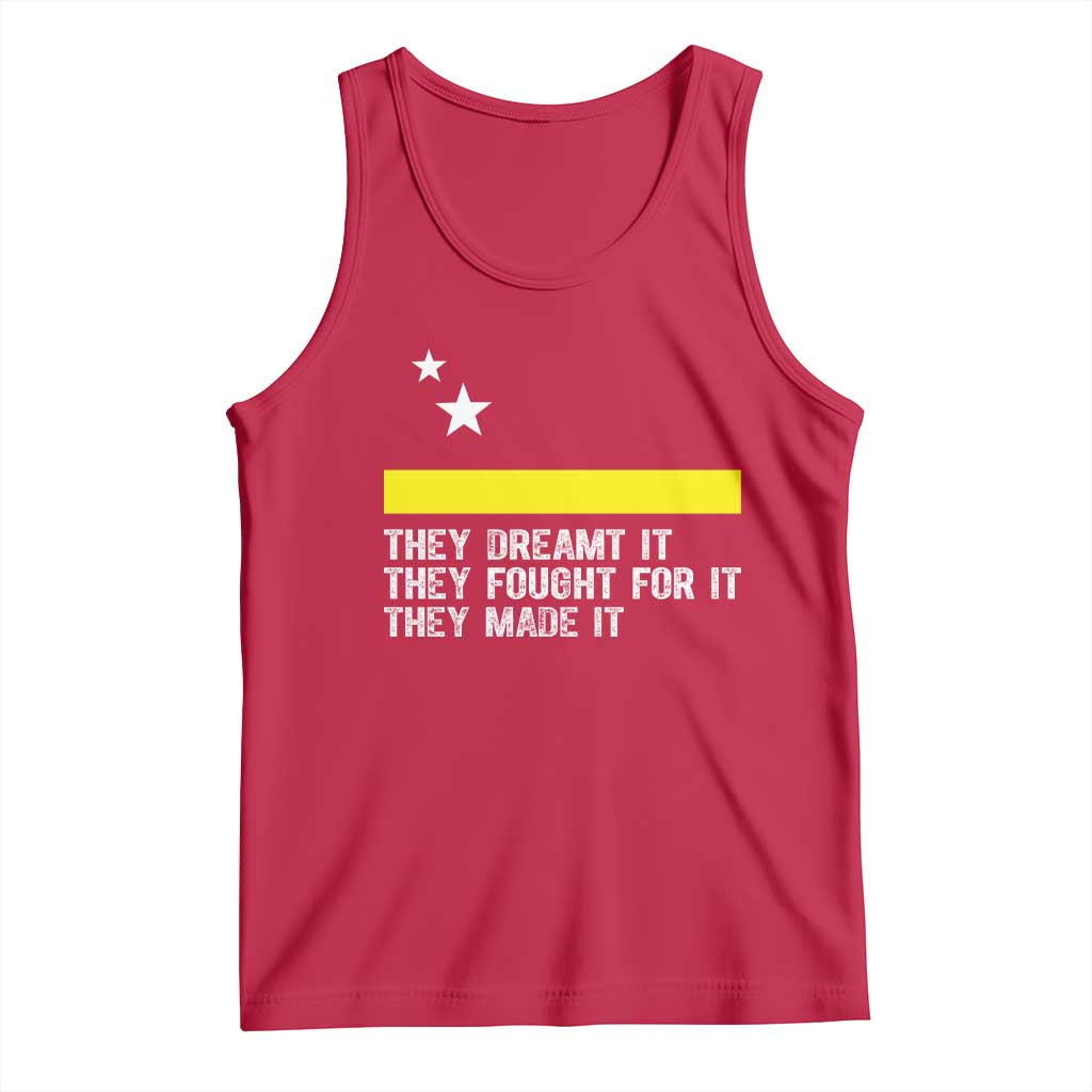Curaçao Flag History Pride Tank Top They Dreamt Fought Made It TS02 Red Print Your Wear