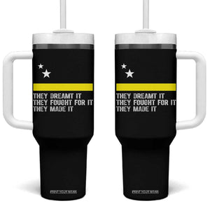 Curaçao Flag History Pride Tumbler With Handle They Dreamt Fought Made It TS02 One Size: 40 oz Black Print Your Wear