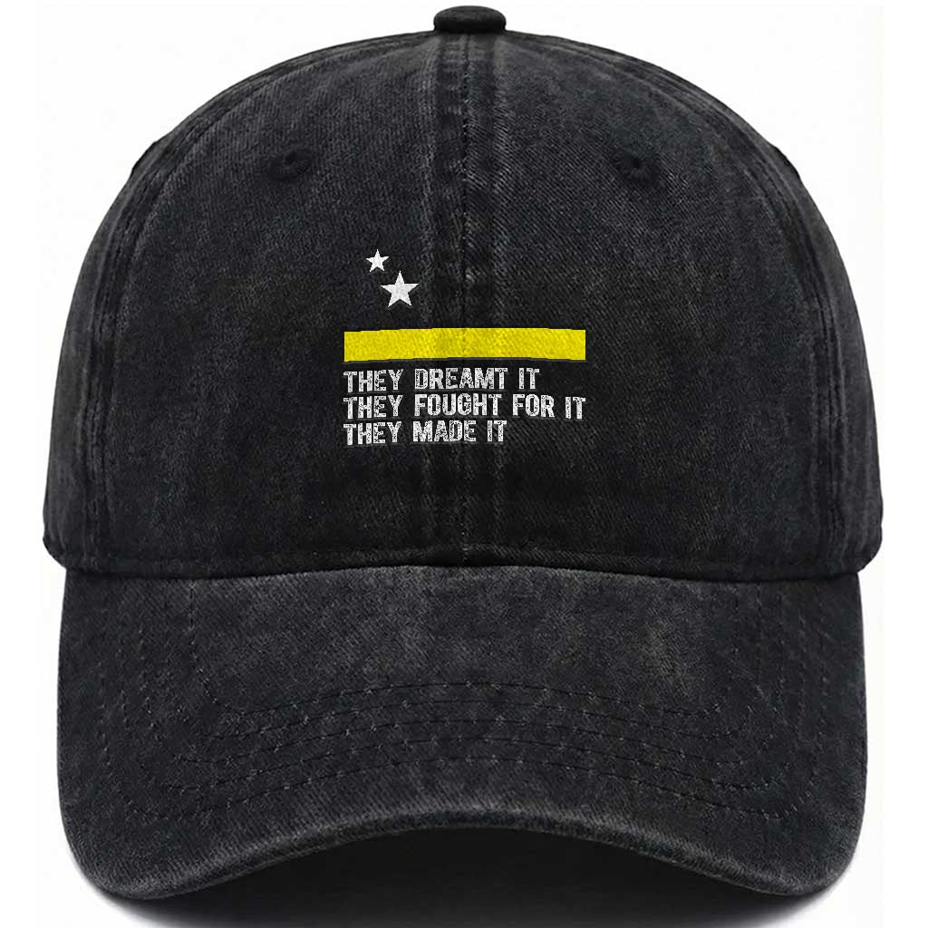 Curaçao Flag History Pride Washed Cotton Baseball Cap They Dreamt Fought Made It TS02 Print Your Wear